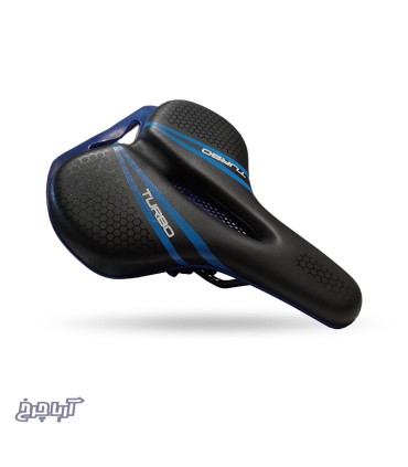 زین دوچرخه پهن قابدار برند توربو مدل Turbo Tu-1230 رنگ مشکی آبی