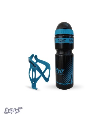 قمقمه 750cc و بست قمقمه دوچرخه برند کرایوت مدل Crivit us-140 رنگ مشکی آبی