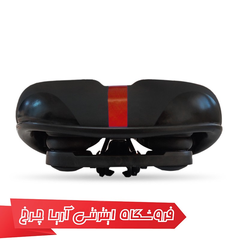 زین دوچرخه پهن ژل حفرهدار برند توربو مدل Turbo Tu-1233 با ریل فلزی و کفی سوپاپدار