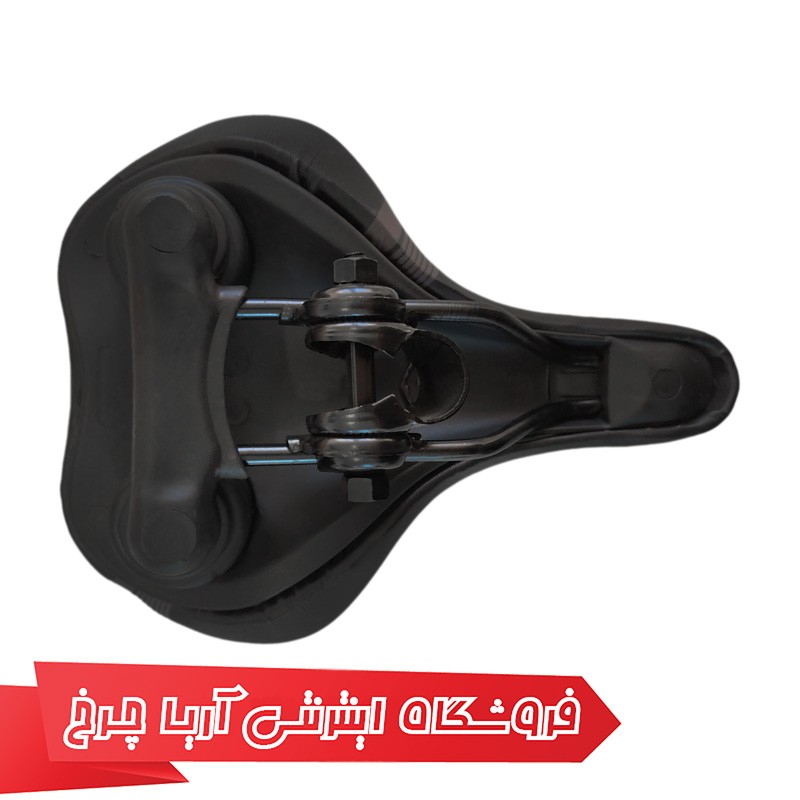 زین دوچرخه پهن سوپاپدار بالشتکی برند توربو مدل Turbo Tu-1005 رنگ مشکی