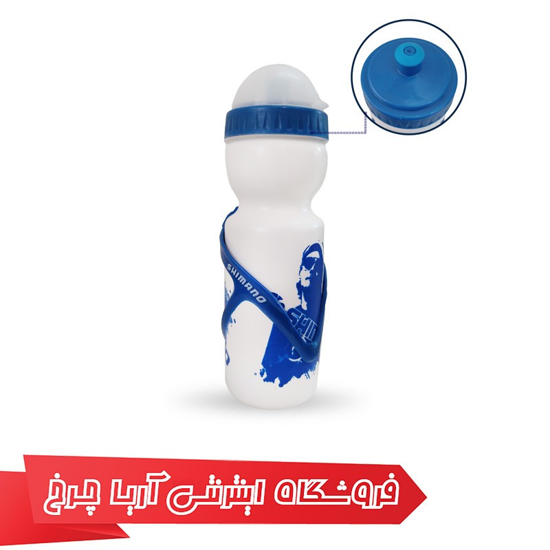 قمقمه 750cc و بست قمقمه دوچرخه کرایوت مدل Crivit us-140 رنگ سفید آبی