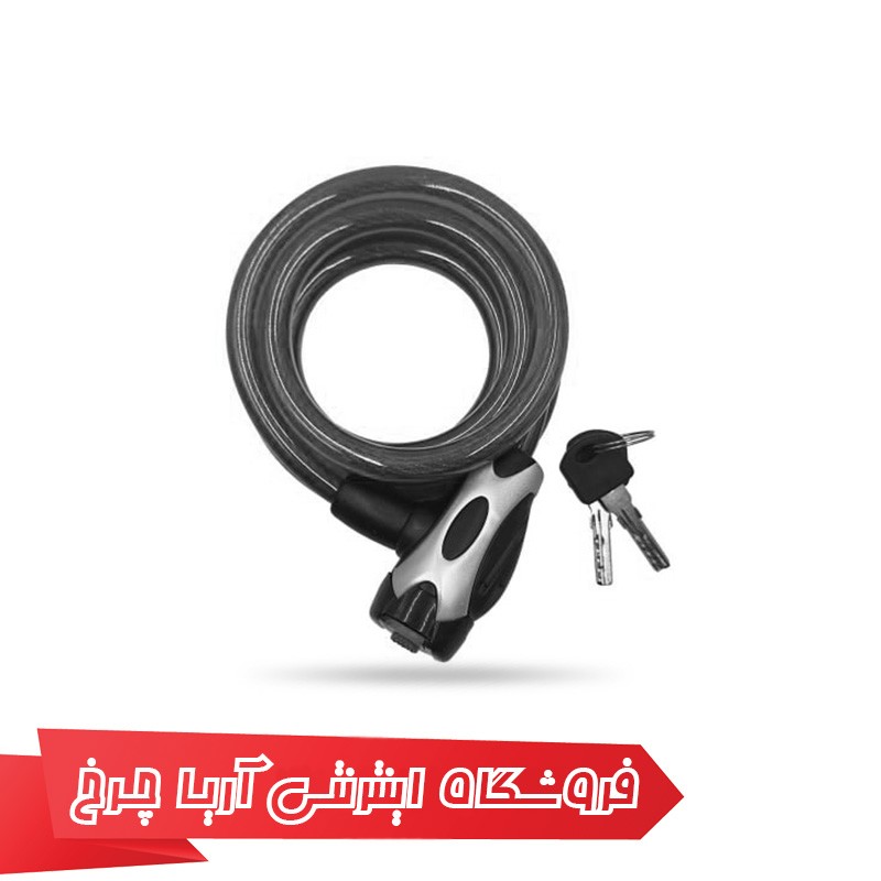 قیمت قفل دوچرخه الکس با کلید کامپیوتری به رنگ مشکی با روکش پلاستیکی