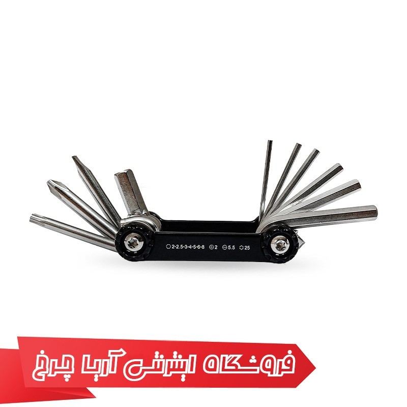 خرید و قیمت دسته آچار دوچرخه 10 کاره مدل AKT BKFL10