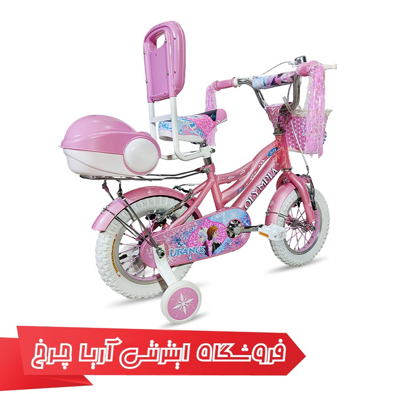 قیمت دوچرخه دخترانه صورتی سایز 12 برند المپیا مدل Shr12101-12213