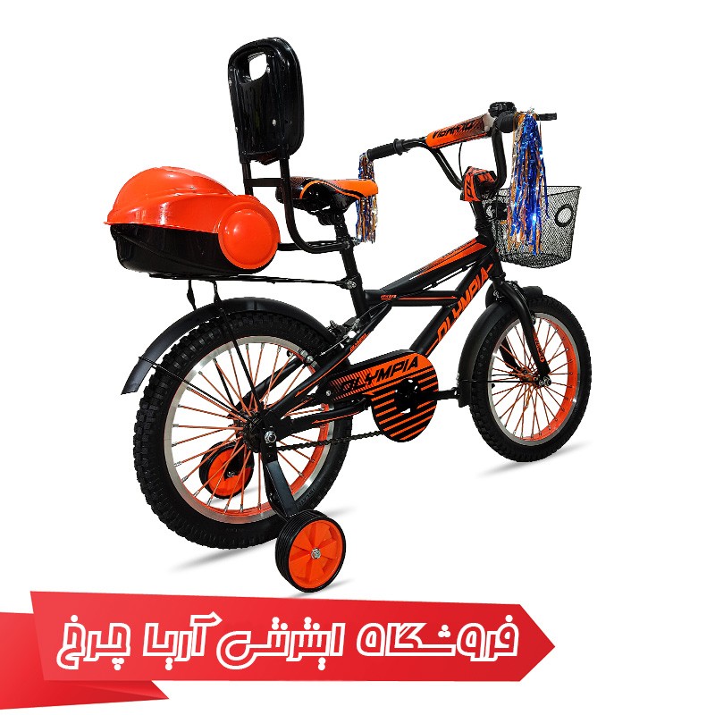 قیمت دوچرخه المپیا سایز 16 مدل  16191 - SHR16701 رنگ مشکی نارنجی