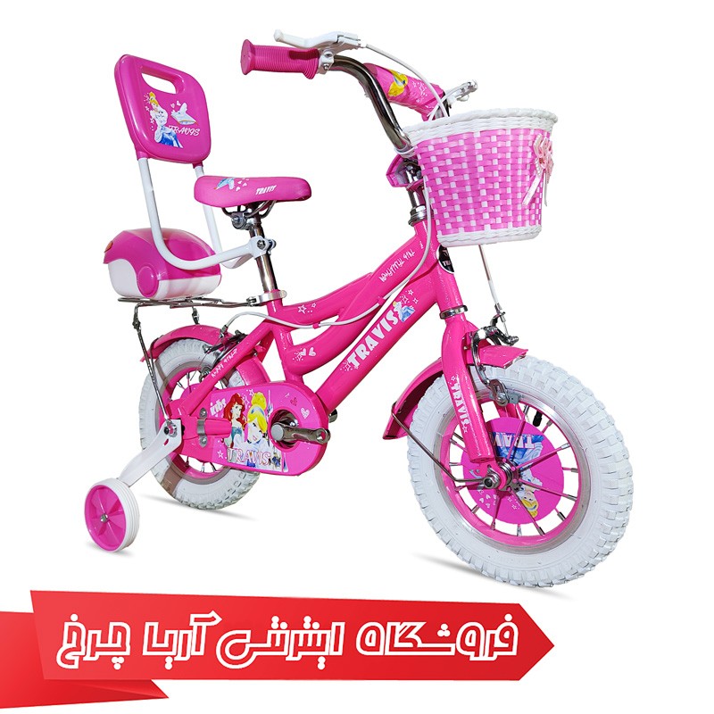 خرید دوچرخه دخترانه ارزان قیمت سایز 12 برند تراویس مدل 1207