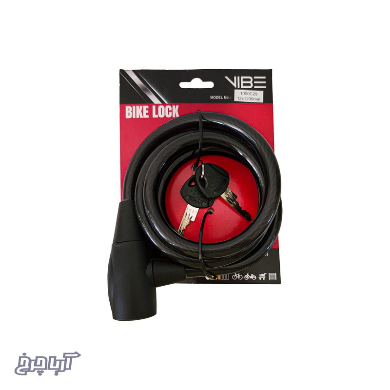 قفل کابلی دوچرخه برند وایب مدل Vibe 12×1200 - 1000c29